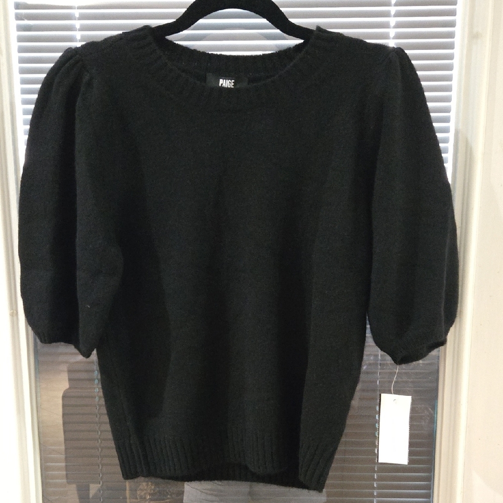 PAIGE Women's Black Crew Neck Sweater